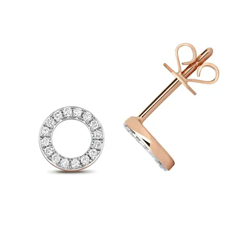 0.12ct Rose Gold Circle Earrings